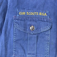 Boy Scouts of America Uniform Shirt Kids Blue Cub Scout Patches Vintage Outdoors