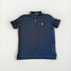 U.S. Polo Assn Youth Medium Black Performance Pique Polo Shirt Short Sleeve