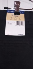 French toast relaxed Straight Black School Pants size 16 husky NWT