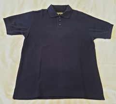UNIVERSAL SCHOOL BLUE SHORT SLEEVE POLO BOYS SHIRT SIZE #12 YL – A9/16