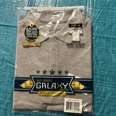 Authentic Galaxy School Uniform Gray Short Sleeve Polo Shirt Size 10 New C2