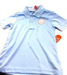 Boys School Uniform Shirt Size 4/5 XS Blue Collared Polo Buttons Children Kids
