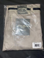 EDDIE BAUER SCHOOL BOY’S FLAT FRONT PANT WITH BELT ,KHAKI, SIZE 16