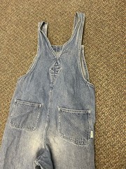 Vintage LL Bean Blue Denim Bib Overalls Youth Size Medium 100% Cotton Utility
