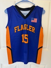 Youth Basketball Jersey Shorts Set Blue Orange #15 Kids Uniform YM YL