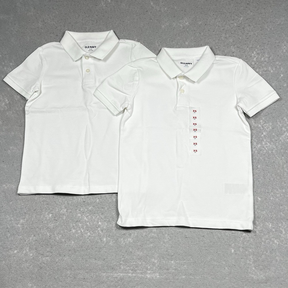 Old Navy Polo Boys Size XS White School Uniform Jersey Short Sleeve Polo