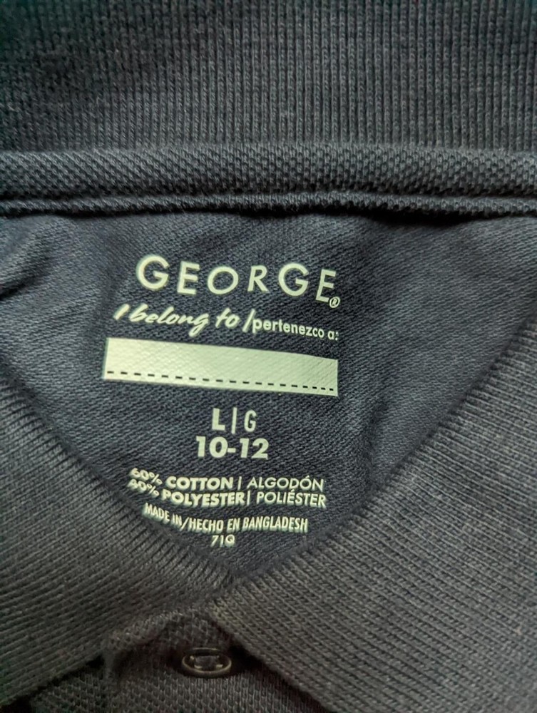 Brand New George Navy Blue School Uniform Polo Shirt L-G(10-12)