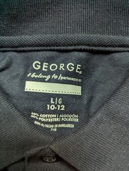 Brand New George Navy Blue School Uniform Polo Shirt L-G(10-12)