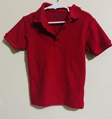 Boys School Uniform Polo Shirt Short Sleeve TAGLESS Size M (5) Regular Cotton