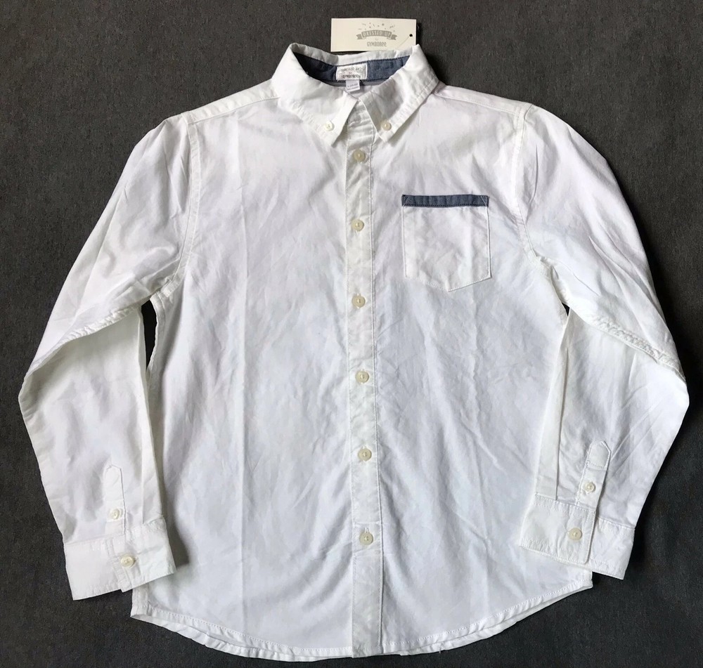 GYMBOREE NWT White Oxford Dress Shirt size L 10-12 years Back to School Uniform