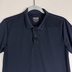 IZOD Polo Shirt Boys 18-20 Blue Uniform Short Sleeve Knit Schoolwear Regular Fit