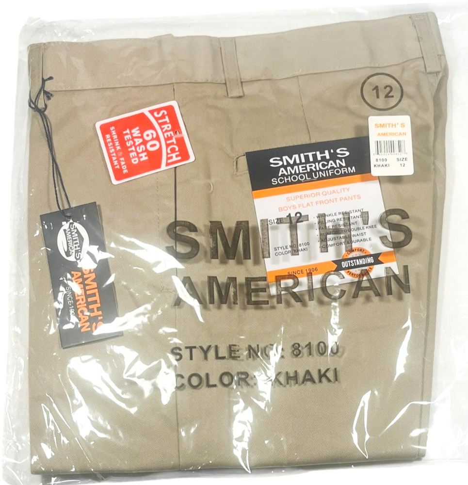 Smith’s American School Uniform Pants – Khaki – Kids Size 12 – NEW