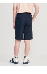 Old Navy Boys 20 Plus Blue Built-In Flex Twill Straight Uniform At Knee Shorts