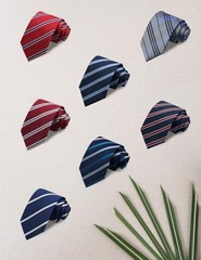 Striped Ties for Men 3.15″ Classic Plaid Pattern Mens Necktie for Navy White
