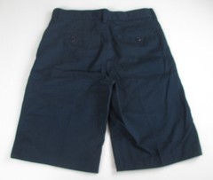 LANDS END Navy School Uniform Plain Front Chino Shorts Boys 8 NEW