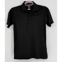 French Toast Boys Black Sport Polo Shirt Moisture Wicking Sz L 10/12NEW