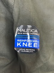 Nautica Boy’s Black Uniform Flat Front Pants, Size 12 Husky