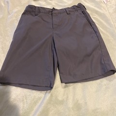 Lands End School Uniform Flat Front Zip Pocket Gray Adj Waist Shorts Boys 8