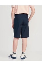 Old Navy Boys 20 Plus Blue Built-In Flex Twill Straight Uniform At Knee Shorts