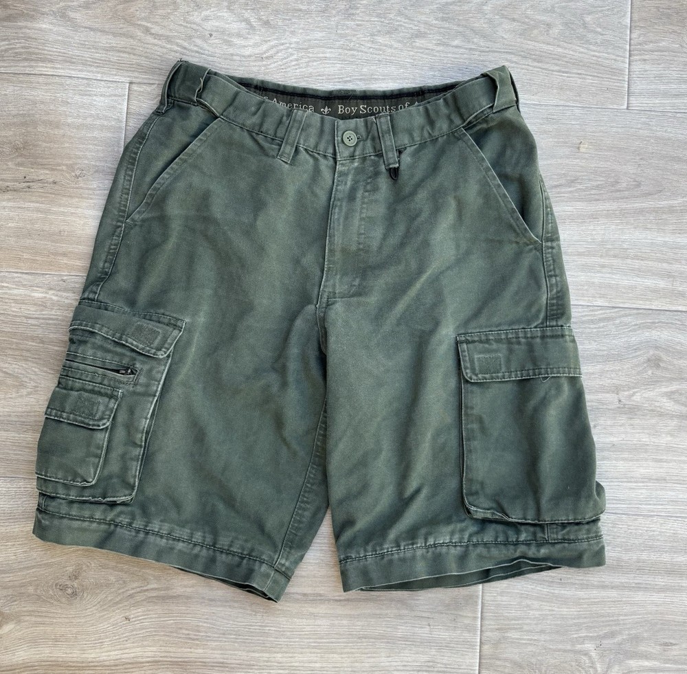 Boy Scouts Of America Green Cargo Shorts Uniform Youth 14