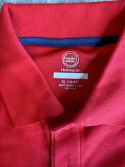 Wonder Nation Kids Long Sleeve Polo Shirt Size XL (14-16) Red School Uniform