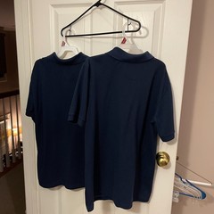 Lot of 2 Boy’s Blue Short Sleeve School Uniform Polo Shirts Sz: 18/XL Pre Owned