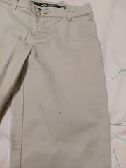 UNDER ARMOUR Boys youth 14 Beige Pants Button/zip Uniform Zip Side Pocket 27″ In