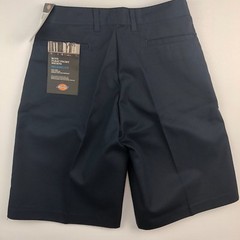 Dickies Boys Navy Pleat Front Relaxed Fit Uniform Shorts, Size 20R/29W