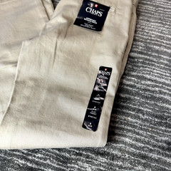 Chaps Boys 8 Slim Pants Khaki Tan Approved Schoolwear Uniform Flat Front New