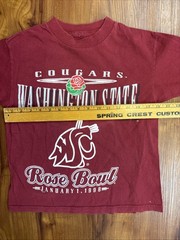 Vtg 90s WASHINGTON STATE COUGARS Football 1998 ROSE BOWL T-Shirt Youth. No Tag