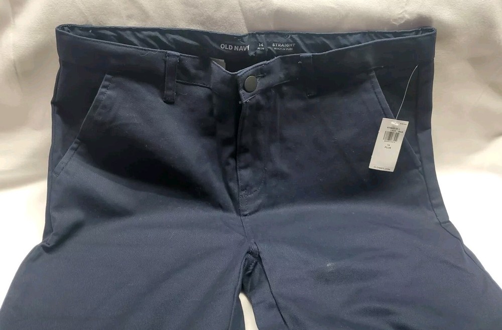 New Old Navy Pants 14 Plus Uniform 3 Pocket Built In Flex NAVY 26″ inseam