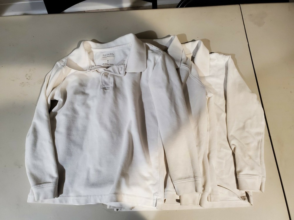 Lot Of 3 Boys George White School Uniform Long Sleeve Shirts Size 8