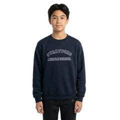 Stratford Middle School Uniform- Navy Blue Crewneck Sweatshirt- Youth XL (14-16)