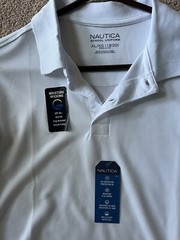 Boys Nautica School Uniform. Moisture Wicking. White XL/18-20