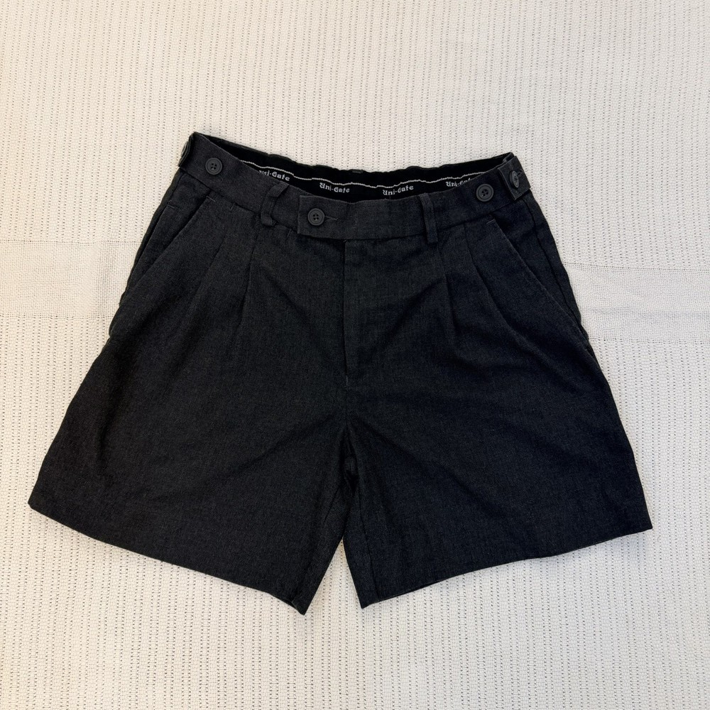 Uni-Gate Boys School Shorts Grey Pleated Adjustable Waist Size [ 13-14 years]