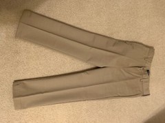 LANDS END Khaki School Uniform Perfect Chino Pants Boys 8 INSEAM 22.5 In NEW $36