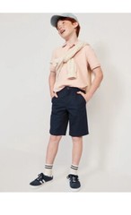 Old Navy Boys 20 Plus Blue Built-In Flex Twill Straight Uniform At Knee Shorts