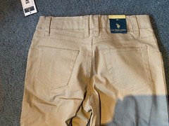 U.S. POLO ASSN. BOYS PANTS SIZE 10 ADJ. WAISTBAND NWT SKINNY STRETCH
