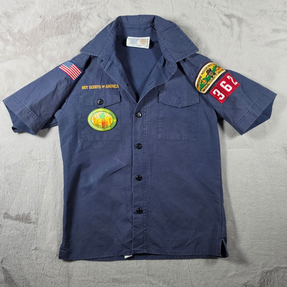 Boy Scouts of America Shirt Boys Youth Medium Blue Theodore Roosevelt Council