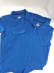 Lot X2 Wonder Nation Royal Blue School Uniform S/S Polo Shirts Size XL (14-16)