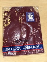 New Unisex Premium Burgundy Uniform Polo Size 4