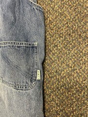 Vintage LL Bean Blue Denim Bib Overalls Youth Size Medium 100% Cotton Utility