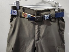 Boy Scouts Pants Boys M Switchbacks Green Cargo Convertible Belted Badges Unhem