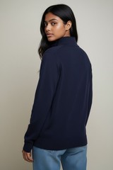 Nautica Kids Top Sz L 14-16 Navy Quarter Zip Pullover Size Long Sleeve Uniform
