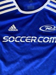 YOUTH ADIDAS UNIFORM Soccer .com Blue And Black Size 9/10 S