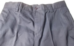LANDS END Navy School Uniform Plain Front Chino Pants Boys 8 Slim NEW