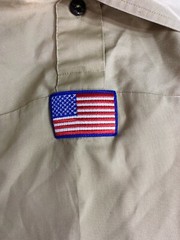 Boy Scouts Of America Boys Shirt Sz L Khaki Collared Button Up Pockets Official