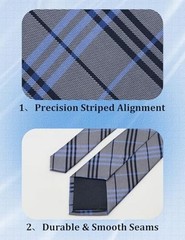 Striped Ties for Men 3.15″ Classic Plaid Pattern Mens Necktie for Blue Black