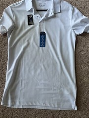 Boys Nautica School Uniform. Moisture Wicking. White XL/18-20