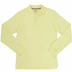 *NEW* French Toast Boys’ Long-Sleeve Pique Polo Shirt Yellow L (10/12)